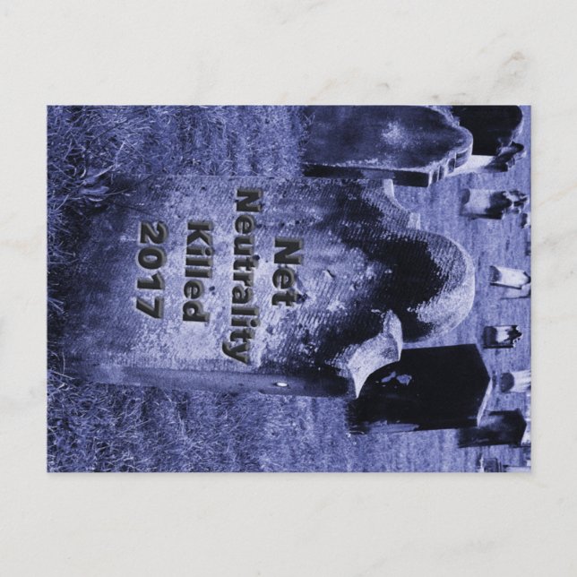 RIP Nätneutralitet Gravsten Vykort (Framsida)