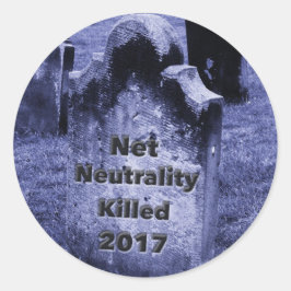 RIP Net Neutrality Gravestone Runt Klistermärke