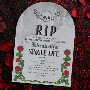 Rip Single Life Gothic Bachelorette Party Inbjudningar