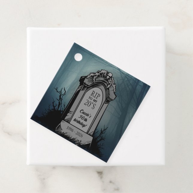 RIP till Min 20-sekunders Födelsedagsfest Gåvor Etiketter (På plats)