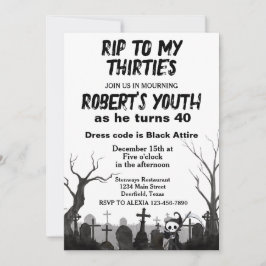 RIP till Mina 30-åringar eller NY Age Födelsedagsf Inbjudningar