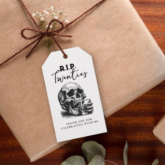 RIP till Tacken Min tjugodubbla Födelsedagsfest Presentetikett (Skapare uppladdad)