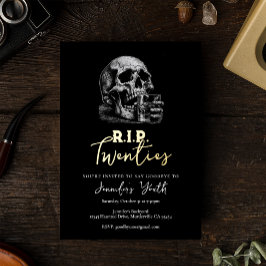 RIP Tjugo Black Guld Skull 30års födelsedag Party