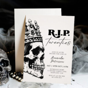 RIP-tjugonio Skull Halloween 30års födelsedag Inbjudningar