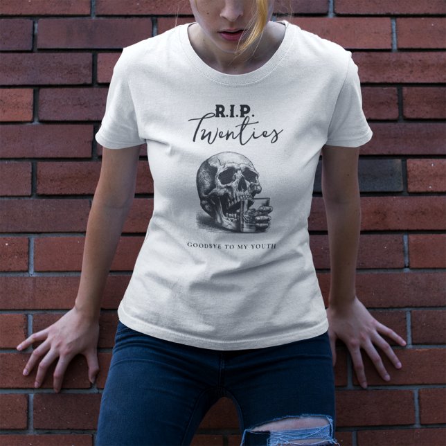 RIP-tjugonionde Vintagen Skullig Födelsedagsfest f T Shirt (Skapare uppladdad)