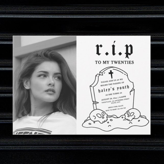 RIP Twenties 20s Rolig Begravning 30-års Födelseda Inbjudningar (Skapare uppladdad)