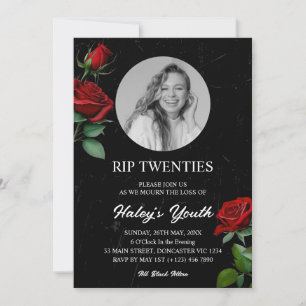 RIP Twenties 20s Ros Begravning 30-årsdag Foto Inbjudningar