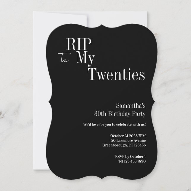 RIP Twenties 30-årsfest Inbjudningar (Framsida)