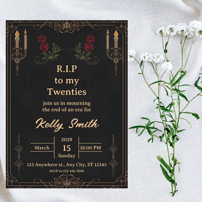 RIP Twenties Fun 30th Birthday Invitation Inbjudningar (Skapare uppladdad)