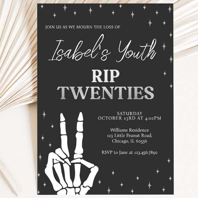 RIP Twenties Halloween Födelsedag Inbjudningar (Skapare uppladdad)