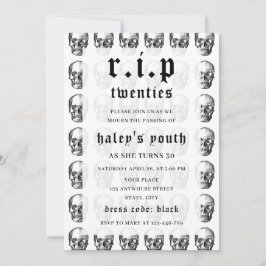 RIP Twenty 20-talet Rolig Död Skalle 30-årsdag Inbjudningar