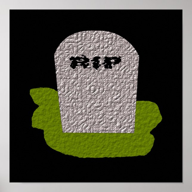 RIP-utskrift Gravsten Poster (Framsidan)