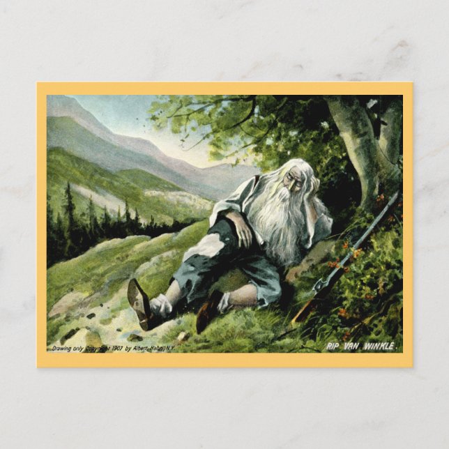 Rip Van Winkle 1907 Vintage Vykort (Framsida)
