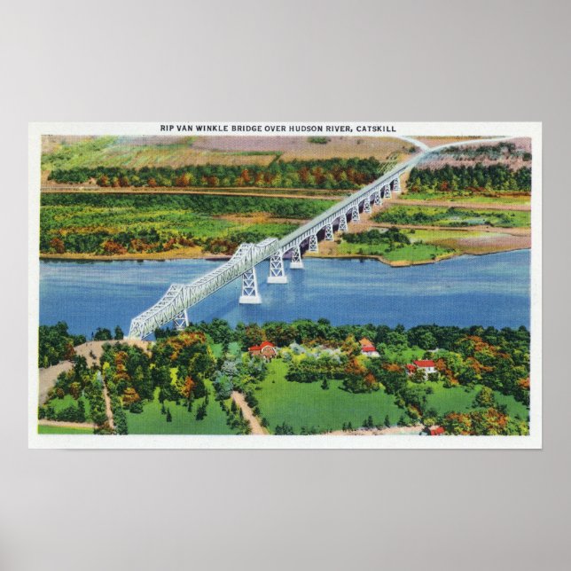 Rip Van Winkle Bridge över Hudson River Poster (Framsidan)