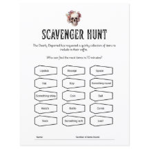 RIP Youth Scavenger Hunt party-vilt lakan