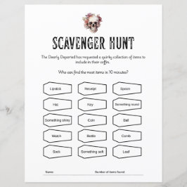 RIP Youth Scavenger Hunt party-vilt lakan