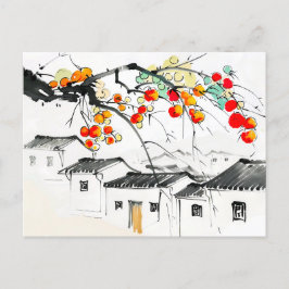 Ripe Apple i en kinesisk bergsby Vykort