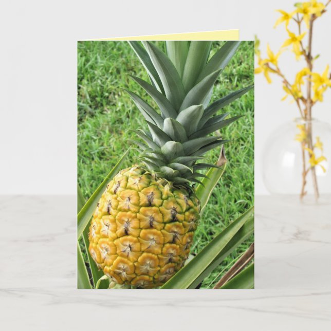 Ripe, färsk, gräddad - Ananas i mina drömmar Kort (Gul blomma)