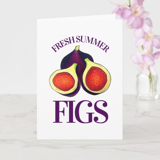 Ripe Fresh Summer Figs Fig Träd Food Cooking Kort (Orkide)