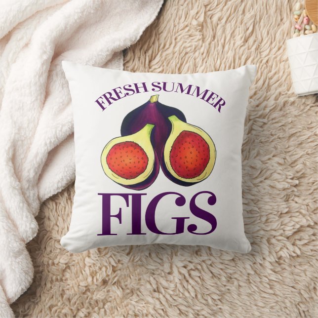 Ripe Fresh Summer Figs Fig Träd Food Cooking Kudde (Filt)