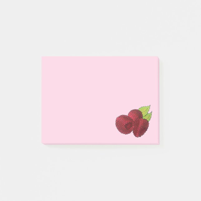 Ripe Fresh Summer Red Raspbär Fruit Berry Post-it Block (Framsida)