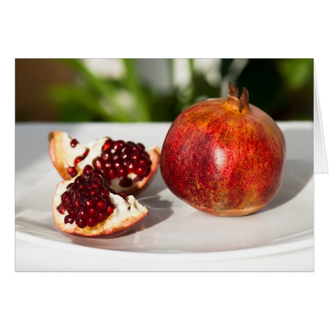 Ripe pomegranat hälsningskort (Framsidan Horizontal)