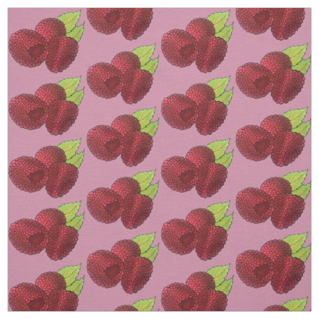 Ripe Raspberry Rasphallon Berry Fruit Berries Tyg (Provkarta)