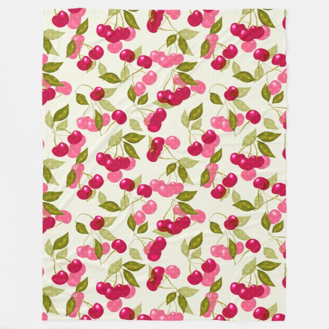 Ripe red cherry . fleecefilt (Framsidan)