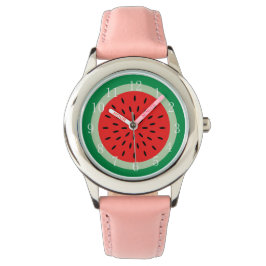 Ripe Red Watermelon Art Dam Girls Wrist Watch Armbandsur