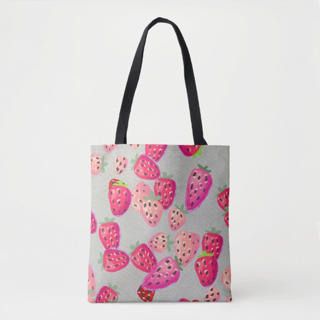 Ripe Strawberry Hand plockade Struktur Tygkasse (Framsida)