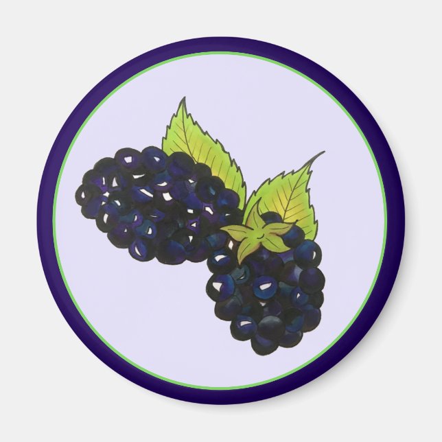 Ripe Summer Blackbär Blackberry Berries Magnet (Framsidan)