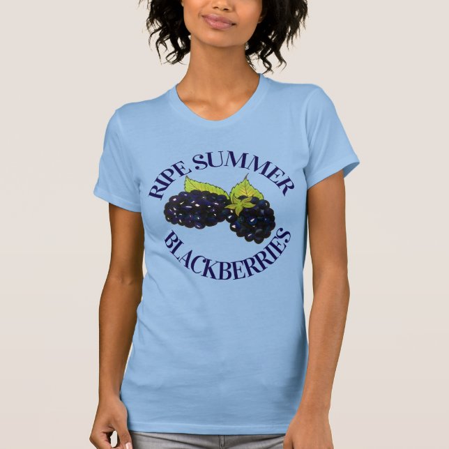 Ripe Summer Blackbär Blackberry Berries T Shirt (Framsida)