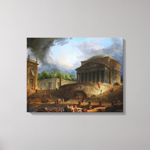Ripetta-vy av Hubert Robert Canvastryck