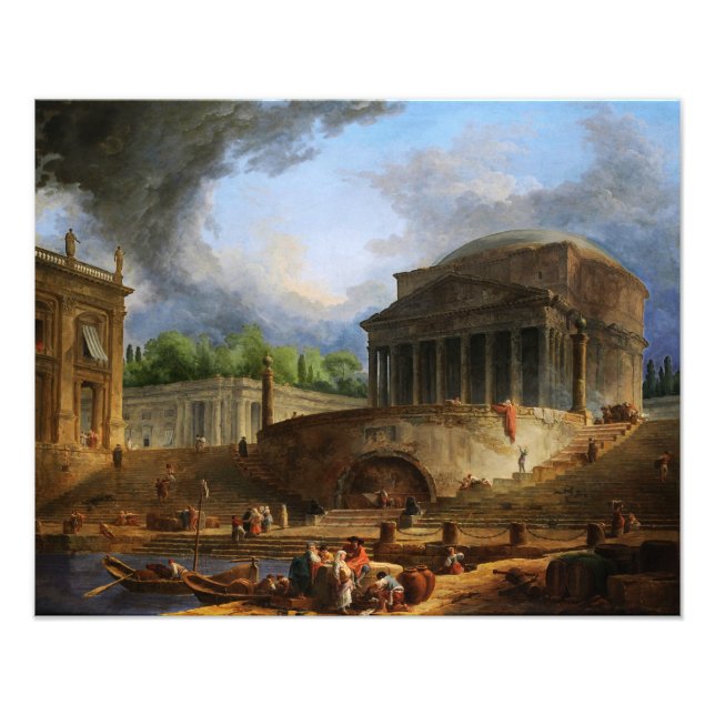 Ripetta-vy av Hubert Robert Fototryck (Framsidan)