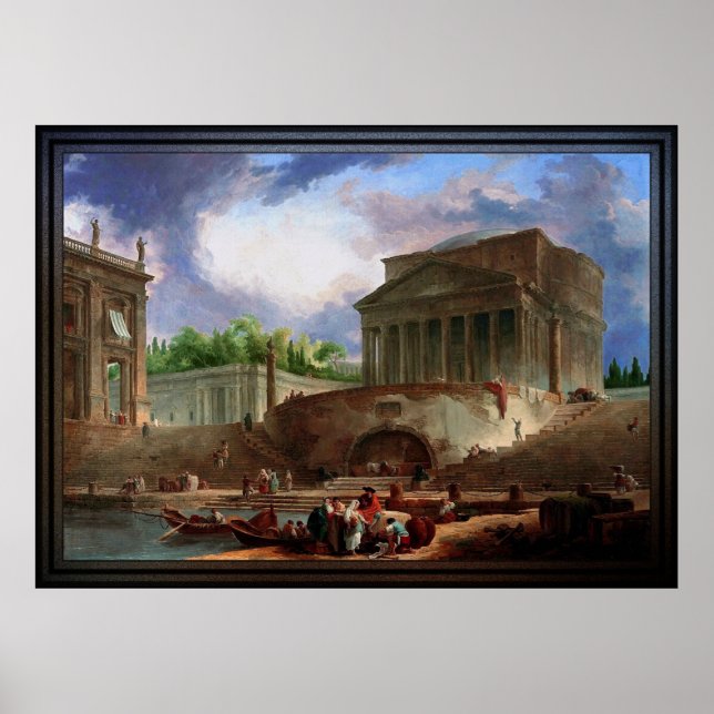 Ripetta-vy av Hubert Robert Poster (Framsidan)