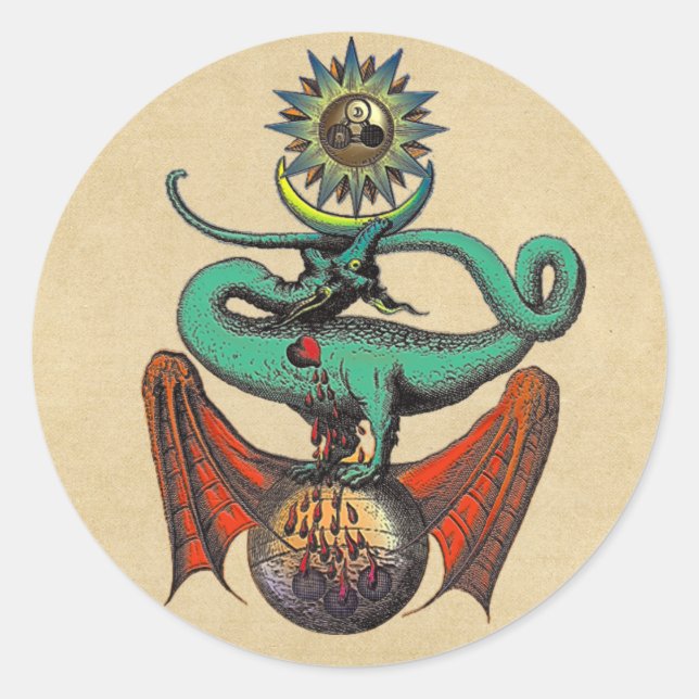 Ripley Rulla Alchemy Dragon Runt Klistermärke (Framsida)