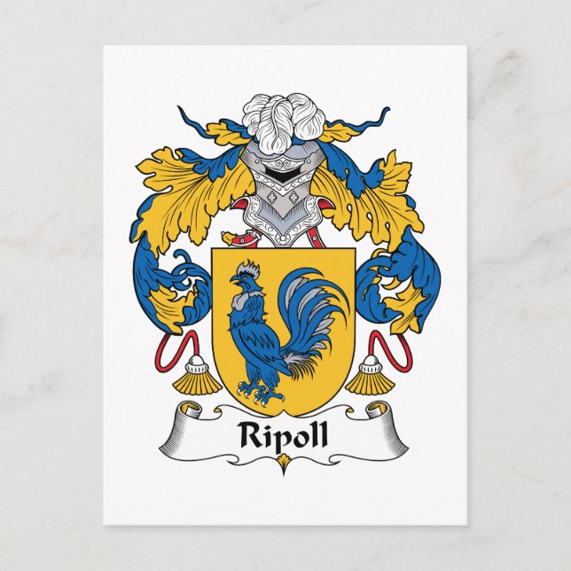 Ripoll Family Crest Vykort (Framsida)