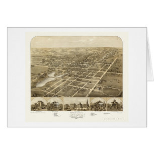 Ripon panorama- karta för WI - 1867 Hälsningskort