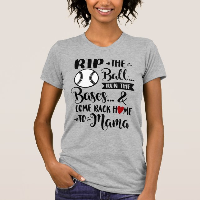 Rippa Boll/Baseball Mamma T Shirt (Framsida)