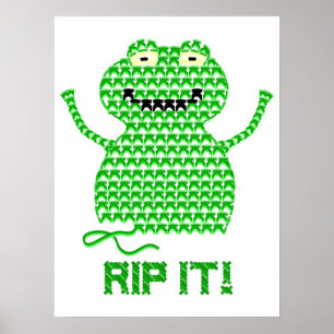 Rippa den! Vector Crochet Frog Poster