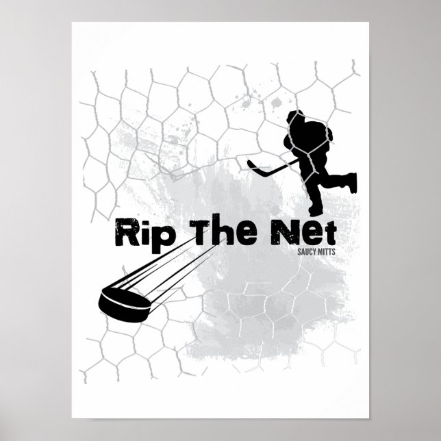 Rippa Net Hockey Player-Gråttet-Poster Poster (Framsidan)