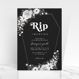 Rippa till mina 20-årsjubileer, Black 30års födels Inbjudningar