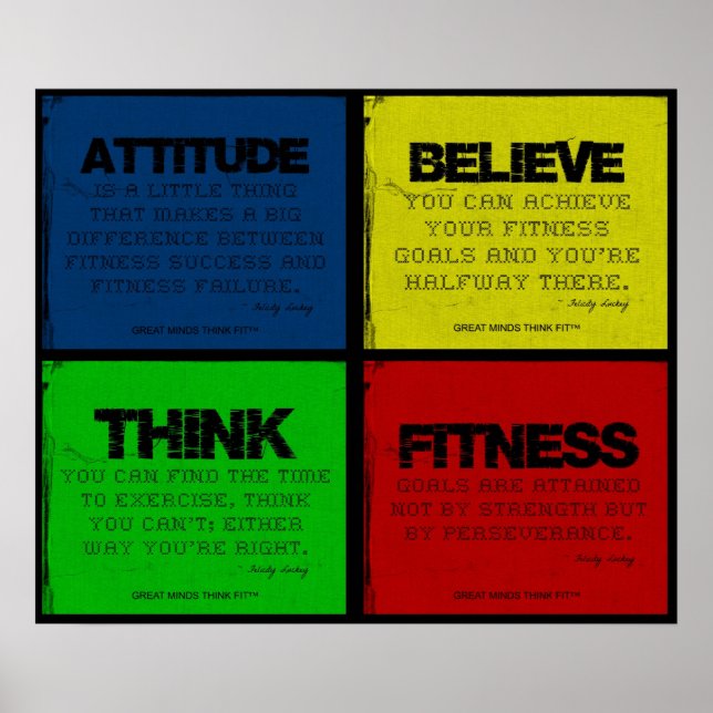 Rippad för Fitness Quotes Collage Poster (Framsidan)