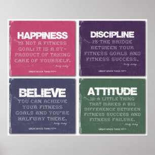 Rippad för lyckad Fitness Poster