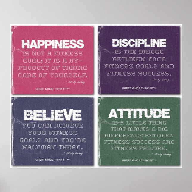 Rippad för lyckad Fitness Poster (Framsidan)