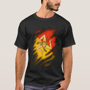 Rippad skjorta med siciliansk flagga t shirt