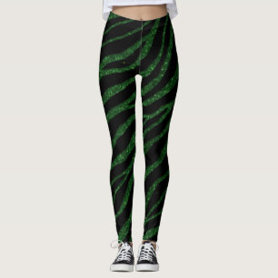 Rippad SpaceTime Rand - Glitter Grönt Leggings