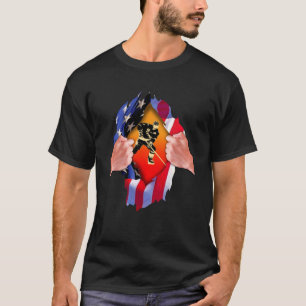Rippad USA flagga Hockey Player Coola Ice Sports R T Shirt