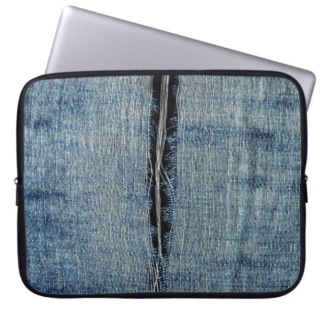 Rippade Jeans Laptop Fodral (Framsidan)