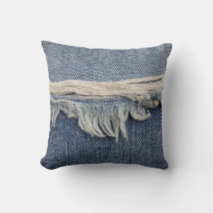 Rippade jeans struktur, snyggtens bakgrund. kudde